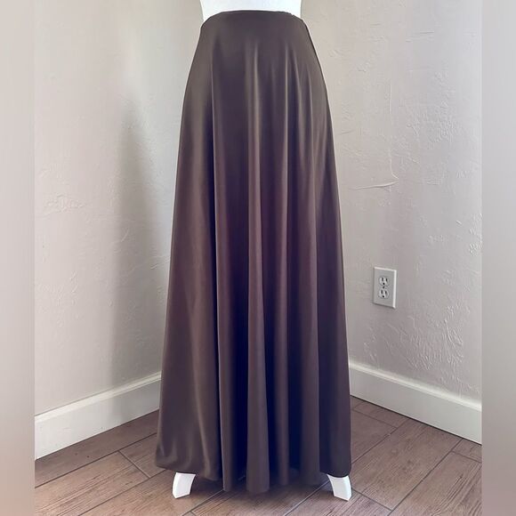 1970s Vintage Emilio Pucci Chocolate Brown Jersey Maxi Skirt Saks Fifth Ave S/XS - Picture 4 of 16
